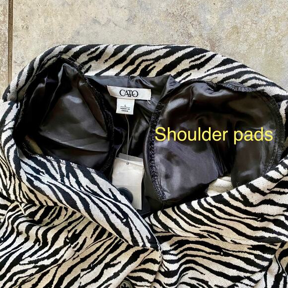 Cato Jacket Blazer Zebra Striped Button Up Animal Print Safari Size Large NWT - Picture 4 of 14